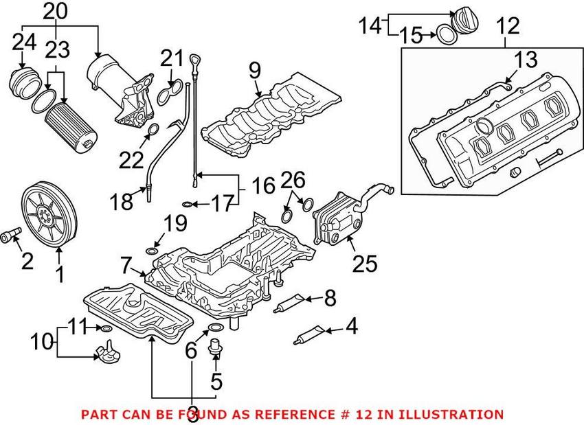 Audi VW Valve Cover - Passenger Side (w/Gasket) (Cylinders 5-8) 079103472AF